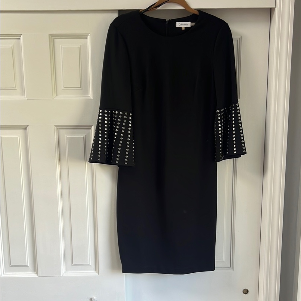 Black & studded sleeve dress